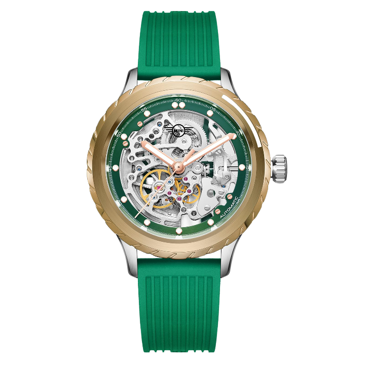 Green skeleton watch clearance