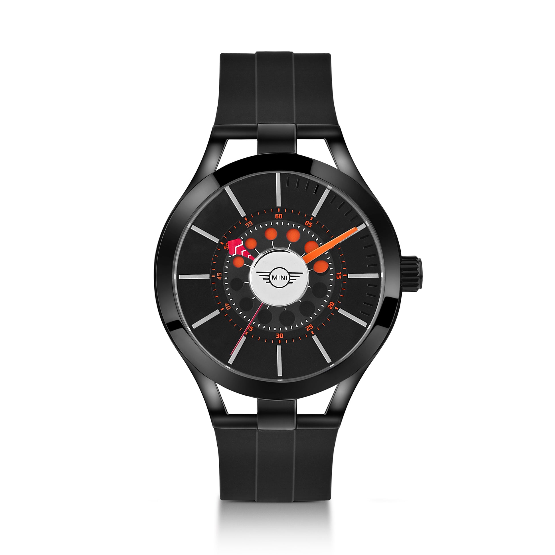 MINI Cooper watch with Brake Disc Black design featuring black strap and detailed dial