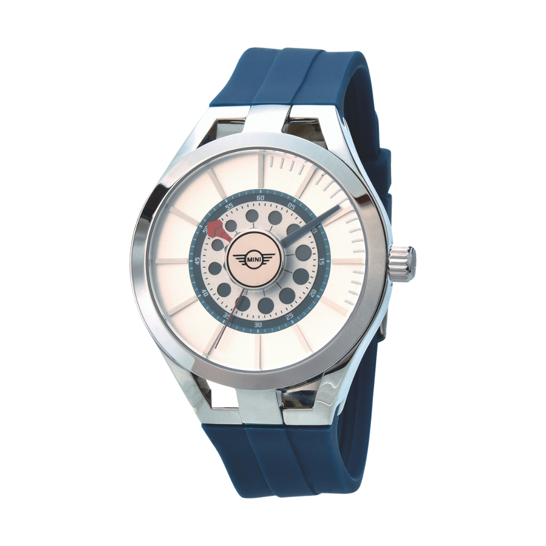 MINI Cooper watch with blue strap and dial design inspired by Brake Disc - Blue