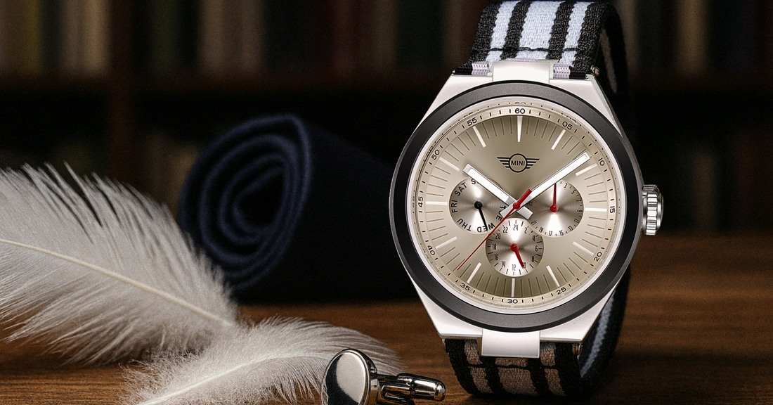 MINI Cooper watch from Ocean Upcycle collection featuring stylish design and fabric strap watches less than $350