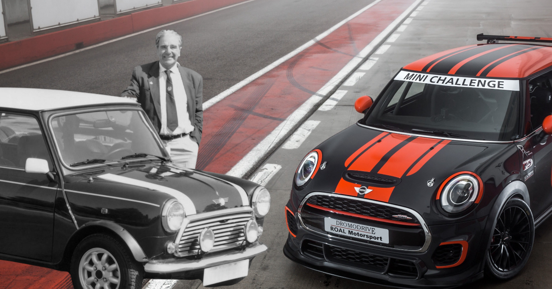 Classic and modern MINI Cooper cars side by side showcasing MINI Cooper and John Cooper Works legacy