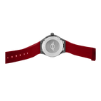 MINI Cooper watch with vibrant red strap and Brake Disc - Red design on the back case