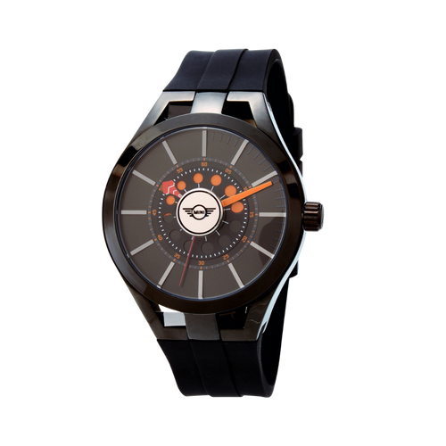 MINI Cooper watch with Brake Disc - Black design featuring a black strap and detailed dial