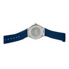 MINI Cooper watch featuring a Brake Disc - Blue silicone strap and silver case back with logo