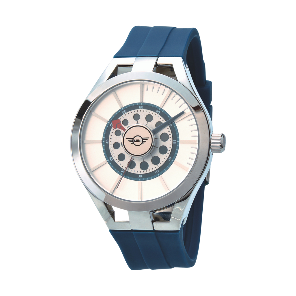 MINI Cooper watch with blue strap and dial design inspired by Brake Disc - Blue