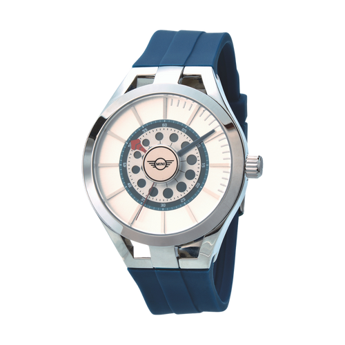 MINI Cooper watch with blue strap and dial design inspired by Brake Disc - Blue