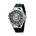 MINI Cooper watch with green strap featuring a Brake Disc - Green design on the dial
