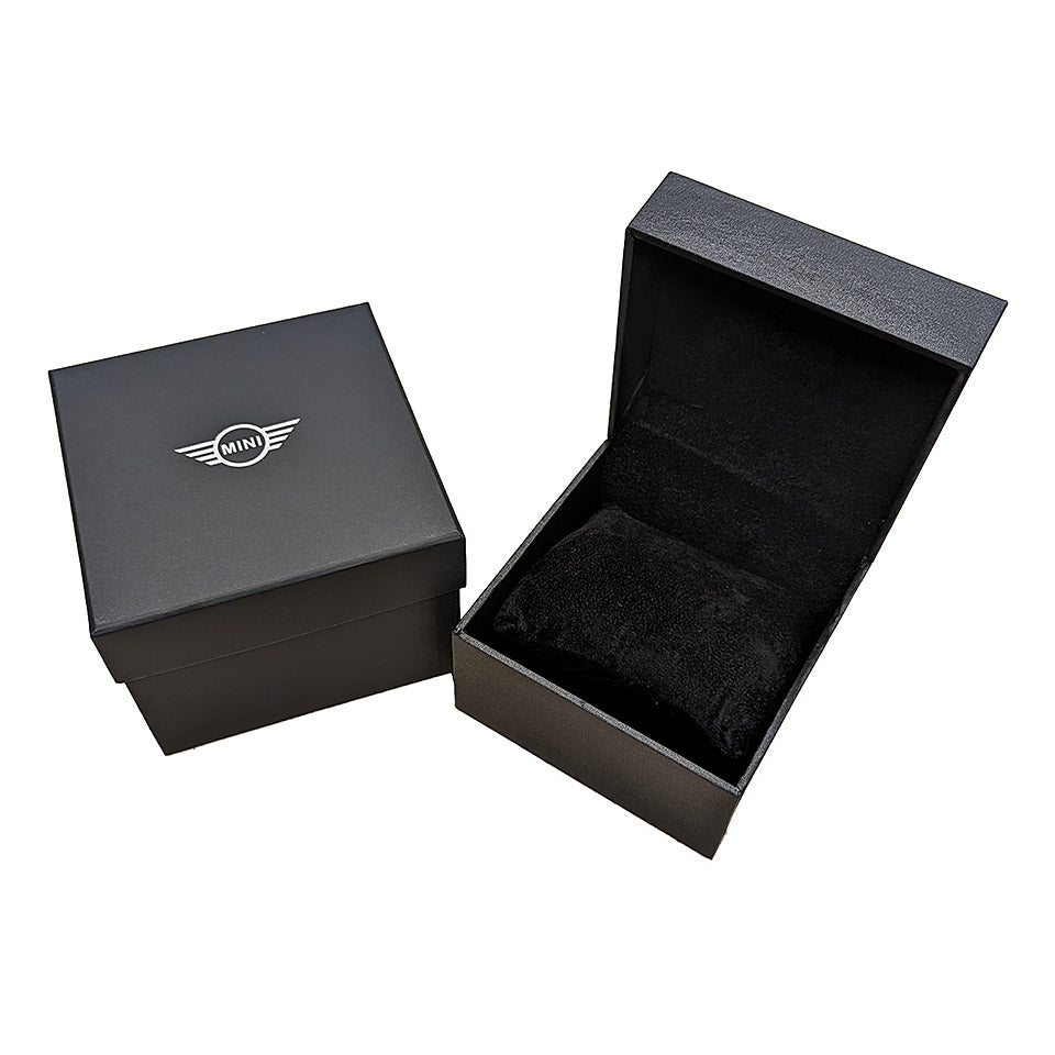 MINI Cooper black watch box set with logo and soft interior for Ocean Upcycle - White watch
