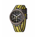 MINI Cooper Ocean Upcycle - Yellow watch with black dial and yellow striped fabric strap