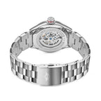 MINI Cooper watch with Skeleton Steel Bracelet Red featuring stainless steel back and detailed movement
