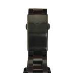 MINI Cooper watch clasp with Skeleton Wheel Dial Steel Bracelet - Black metal link design
